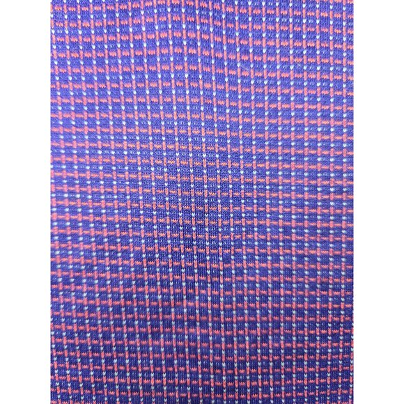 Peter Millar Mens Polo Shirt Large Purple & Red Micro Check 100% Cotton - Picture 6 of 7